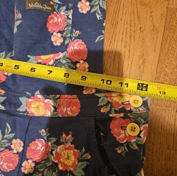 Matilda Jane Floral Blue Overalls - Picture 3 of 4